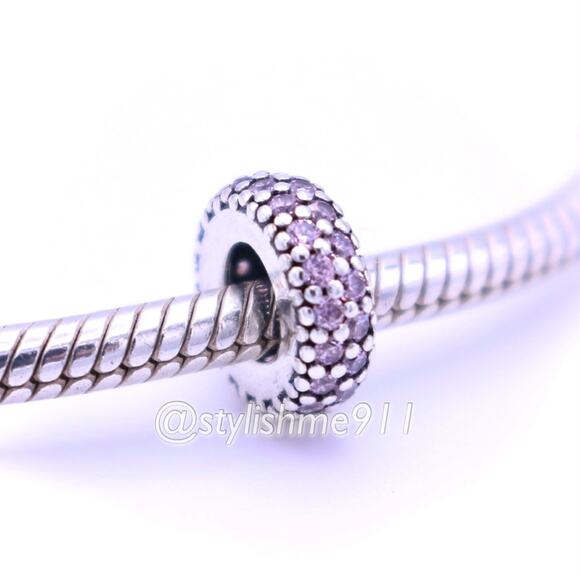 Authentic PANDORA Sterling Silver Abstract Sparkly Spacer - 791359PCZ - Picture 3 of 8